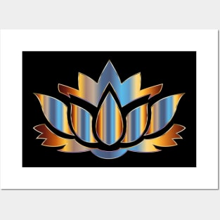 Pretty and Beautiful Rainbow Colored Lotus Flower Plant Posters and Art